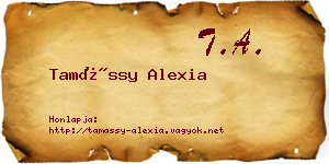 Tamássy Alexia névjegykártya